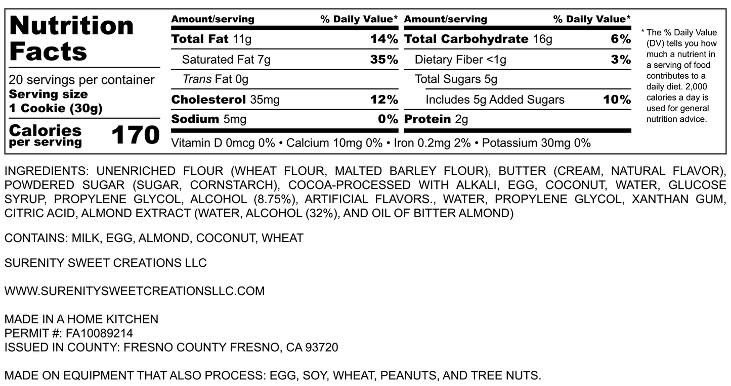 Tea Butter Cookies (Chocolate Coconut)