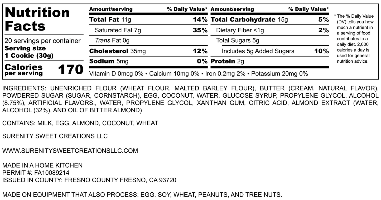 Tea Butter Cookies (Vanilla Coconut)