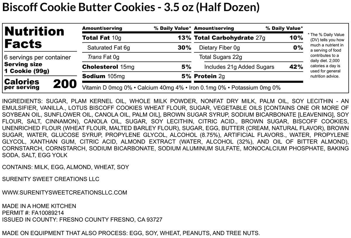 Biscoff Cookie Butter Cookie Box - 3.5 oz (One Dozen)