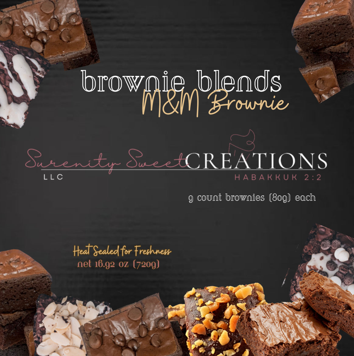 Brownie Blends M&M Brownie (9 Count) | Surenity Sweet Creations LLC