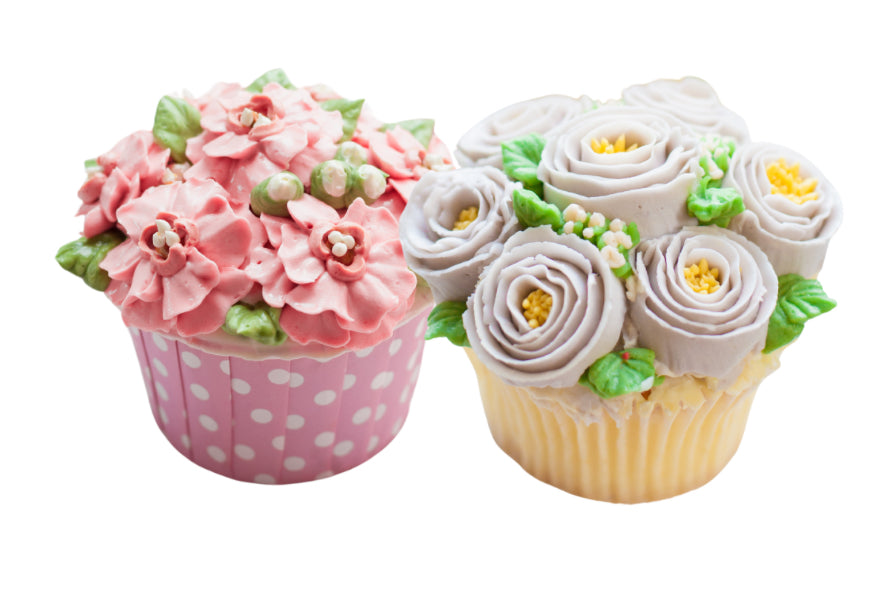 Chocolate Vanilla Delight Floral Cupcake (Pack of 24)