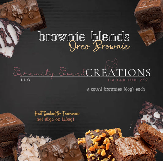 Brownie Blends Oreo Brownie (4 Count) | Surenity Sweet Creations LLC