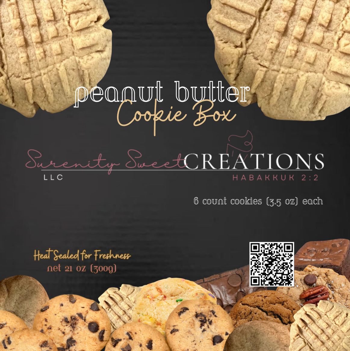 Peanut Butter Cookie Box - 3.5 oz (Half Dozen)