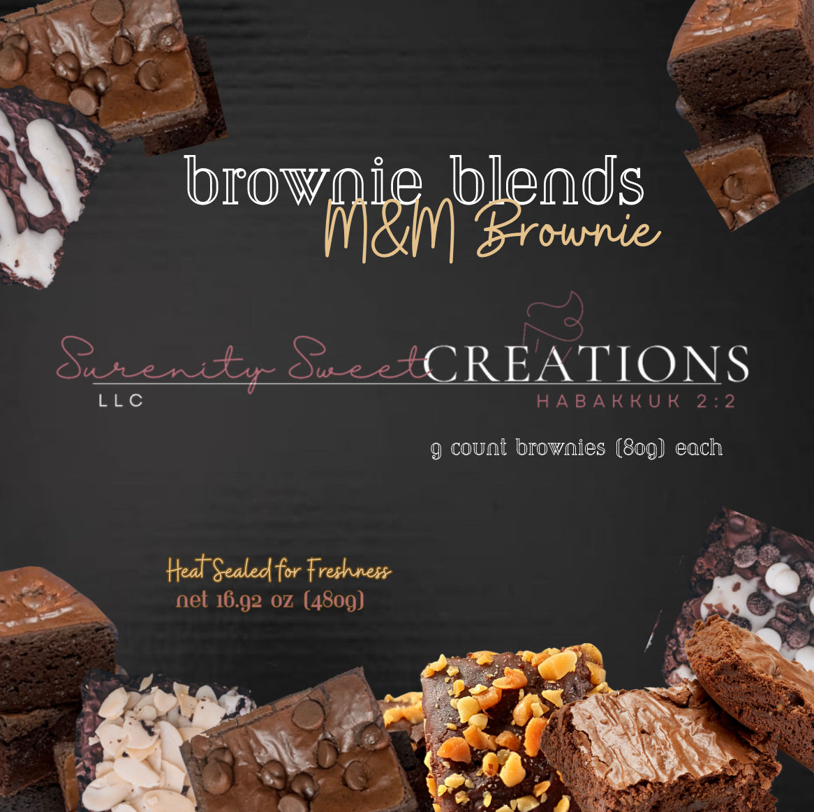 Brownie Blends M&M Brownie (4 Count) | Surenity Sweet Creations LLC