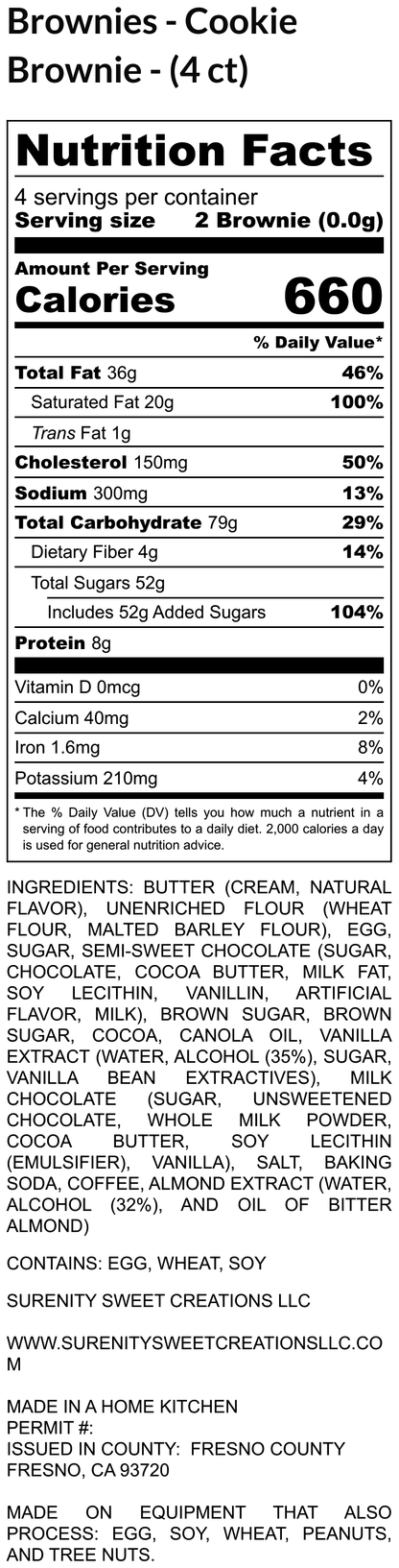 Brownie Blends Cookie Brownie (4 Count)